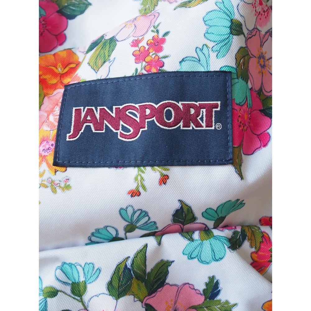 JanSport Floral Print White Multi Backpack Cottagecore OS Good School Travel - Picture 14 of 16